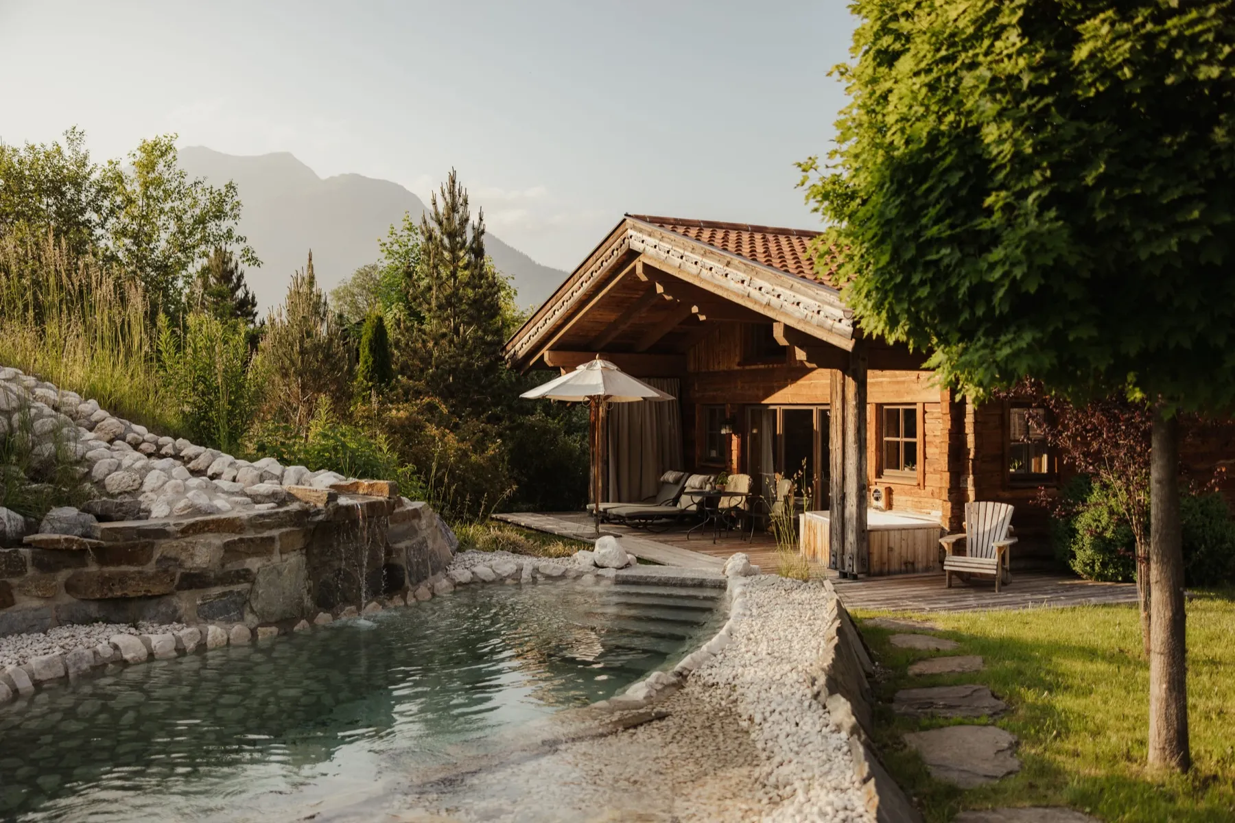 Sauna und Wellnessbereich eines LaPosch-Chalets.